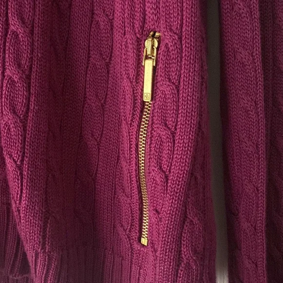 Lauren by Ralph Lauren full zip cable knit sweater - Picture 2 of 5